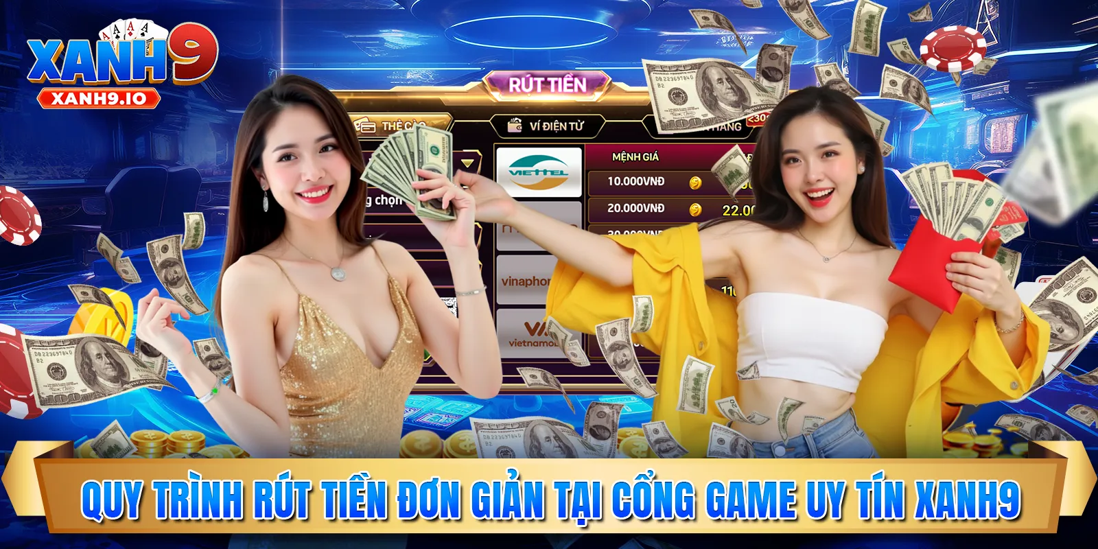 Quy trình rút tiền đơn giản tại cổng game uy tín Xanh9